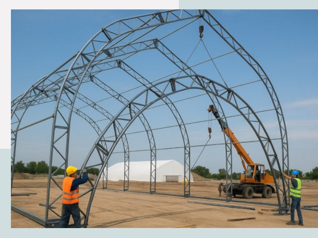 Монтаж ангаров в Арсеньеве от 617 руб. - Надежно и быстро